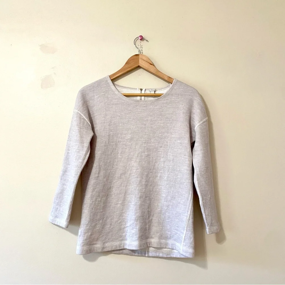 J. Crew Jaspe Gray Pullover Sweater Zipper Back Tunic NWOT Small